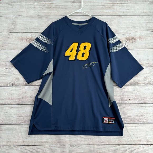 Nascar Jimmie Johnson 48 Team Lowe's Racing Jersey Men's Size XXL Navy‎ Blue - Picture 1 of 7